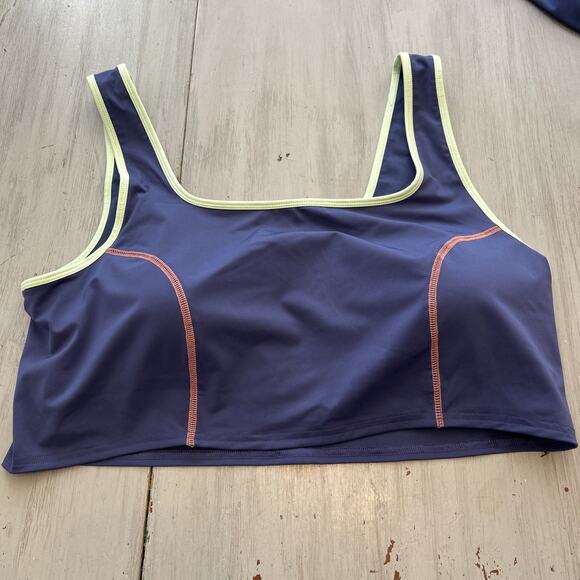 Fabletics Motion 365 Blue Green Coral Legging and Sports Bra Top Set Sz 1X - Picture 8 of 12